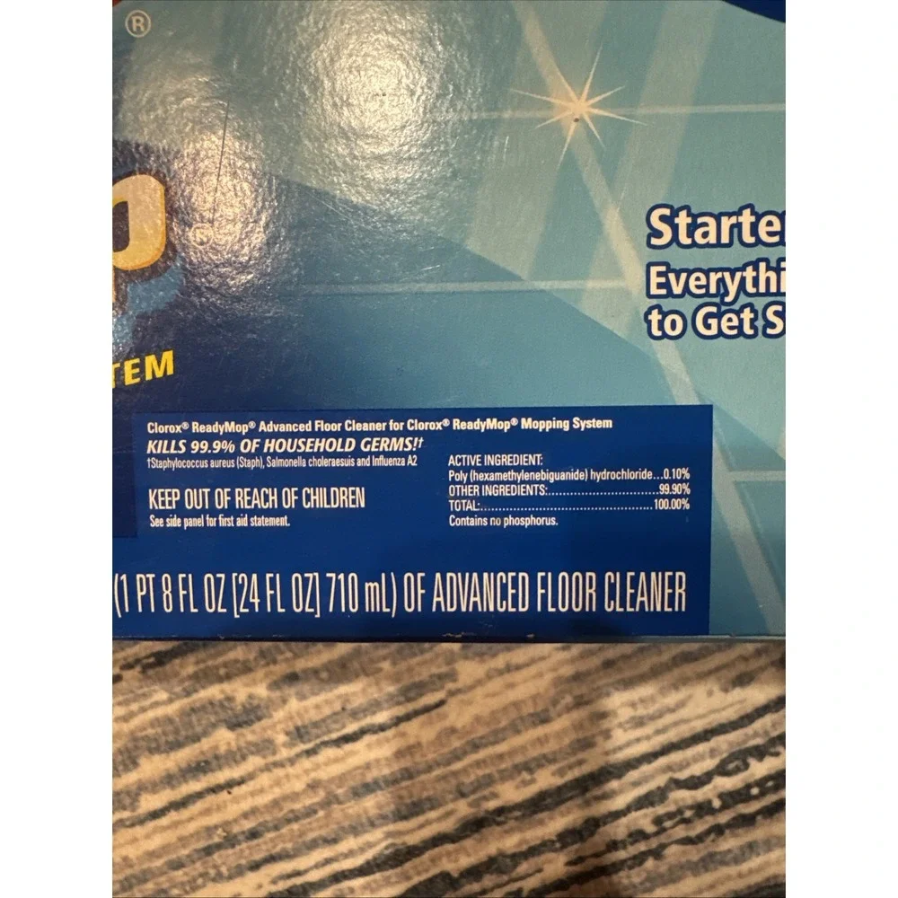 NEW Clorox ReadyMop Advanced Complete Mopping System in Box - Mop, Pads, Cleaner